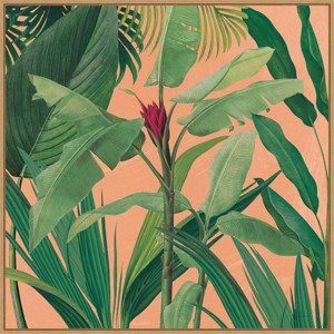 30" x 30" Dramatic Tropical I Boho by Sue Schlabach Framed Canvas Wall Art Print - Amanti Art: Modern Decor, Polystyrene Frame - 1 of 4