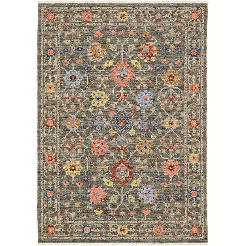 Oriental Weavers Lucca Traditional Rug 093K1 in Grey Rectangle 7' 10" X 11 ' 1", 1 of 2