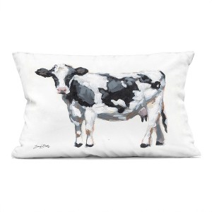 Stupell Industries Dairy Cow on White Indoor Decorative Throw Pillow, 14 x 20 - 1 of 3