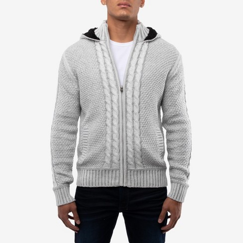 X Ray Men's Full Zip Cardigan Sweater, Casual Slim Fit Long Sleeve