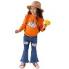 Pumpkin Party Patched Fringe Jeans Set Mia Belle Girls - 3 of 4