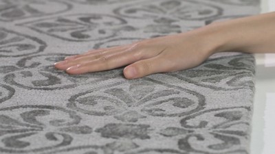 Handmade Black and Blue Wool Tufted Area Rug