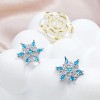 Sterling Silver Snowflake Stud Earrings with CZ, Hypoallergenic Jewelry. - 4 of 4