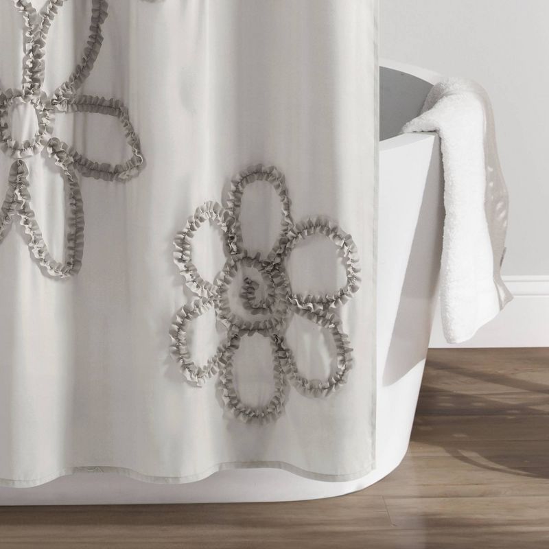 Single Ruffle Flower Shower Curtain - Lush Décor, 5 of 11