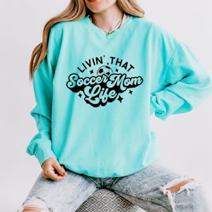 Simply Sage Market Soccer Mom Life Lightweight Garment Dyed Sweatshirt - XL - Chalky Mint - 1 of 4