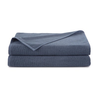 2pc Serene Oxford Bath Sheet Towel Blue - EcoPure