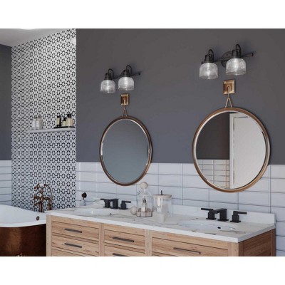 Venetian Bronze Dual Incandescent Prismatic Vanity Light
