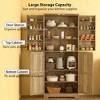 Okak Modern Freestanding Kitchen Food Pantry Cabinet with 4 Doors & Adjustable Shelves,Storage Cabinet Bookcase for Living Room,Kitchen - 4 of 4