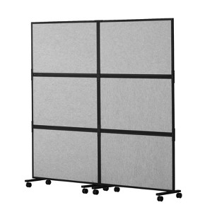 VEVOR Office Divider, 2 Panel Office Partition, Office Divider Wall Partition & Privacy Divider Reduce Noise and Room Separation, Light Grey - 1 of 4