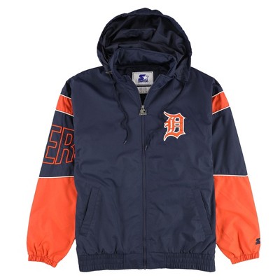 STARTER Mens Detroit Tigers Jacket, Blue, Large