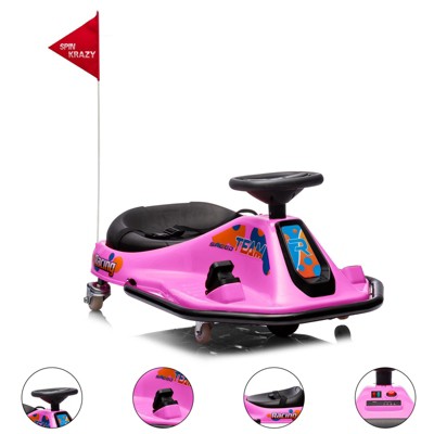 24V Ride on Car Electric Drifting Go Kart for Kids, Ride On Race Car for Ages 3-8 Years, High/Low Speed Switch and Simplified Drifting System