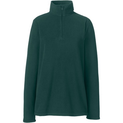 Lands' End School Uniform Women's Lightweight Fleece Quarter Zip Pullover -  X Large - Evergreen : Target