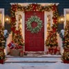 SEVOBAL Wreaths 23.6" Christmas Eucalyptus Wreath Green Door Wreath Fake Leaf Garland Wedding Home Frontdoor Decor, Green, 24"*24"*4" - 3 of 4