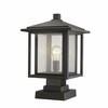Aspen Aluminum Black Post Light - 11" x 17.5" - Dimmable, Wet Rated, 100W Incandescent - 2 of 4