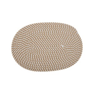 Unique Bargains Trivet Oval Rope Coaster Cotton Non-Woven Fabric 12.6"x8.66"x0.31" - 1 of 3