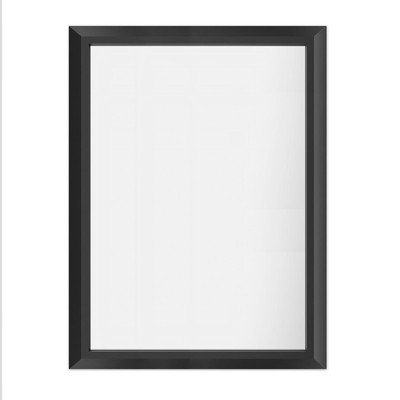 Apmir 24 in. W x 32 in. H Rectangular Diamond Shape Aluminum Alloy Frame and Tempered Glass Wall Mirror in Matte Black