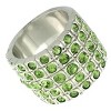 Slickblue Rhodium-Plated Brass Ring with Apple Green Crystal - Women's Fashion, St. Patrick's Day, Size 6-10 - 2 of 3