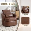 CAVINAS Teddy Swivel Barrel Accent Chair with Curved Backrest,Cozy Upholstered Swivel Living Room Chairs,Reading Chairs for Living Room - 4 of 4