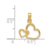 Black Bow Jewelry 14k Yellow Gold Double Hooked Open Heart Charm - 4 of 4