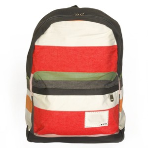 Slickblue Colorful Fabric Art Backpack, Front Zipper Pocket, Outdoor Daypack, Whimsical, Gray/Red, 16" x 14.5" x 5" - 1 of 3