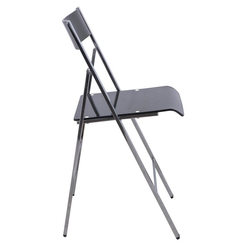 LeisureMod Menno Acrylic Folding Dining Chair with Iron Base, 4 of 10