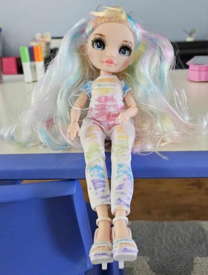 Rainbow High Color & Create Fashion DIY Doll with Washable Rainbow Markers,  Blue Eyes, Straight Hair, Bonus Top & Shoes. Color, Create, Play, Rinse