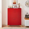 VYNXARIA Red Shoe Storage Cabinet - Stylish & Space-Saving Organizer for Entryway - 2 of 4