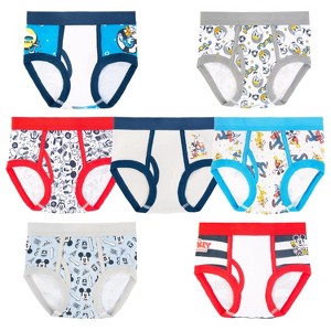 Disney Mickey Mouse Toddler Boys Briefs 7-Pack – 100% Cotton Underwear Set - 1 of 4