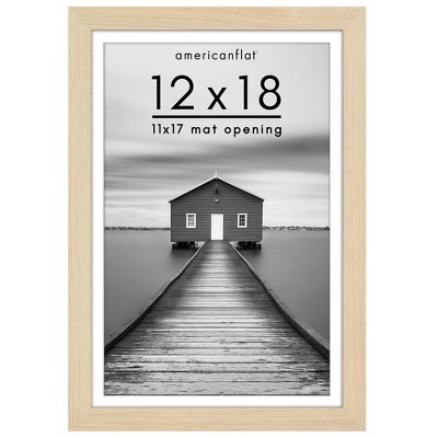 Americanflat Wide Molding Picture Frame with Mat