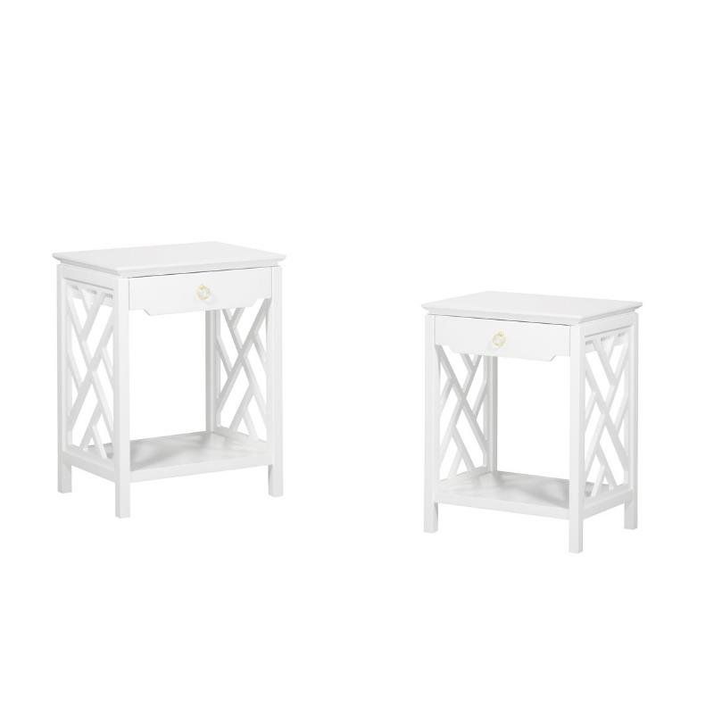 (Set of 2) Modern Night Stand in White - Comfort Pointe , 1 of 10
