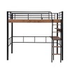 CAVINAS Twin Size Loft Bed with Desk Metal Bed Frame with Shelves, Guardrail and Ladder for Bedroom - 3 of 4