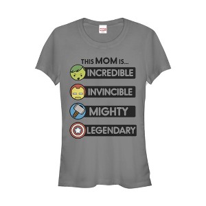 Juniors Womens Marvel Mother's Day Mom Qualities T-Shirt - 1 of 3