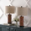 JONATHAN Y Elicia (Set of 2) 25" Coastal Water Hyacinth (Includes LED Light Bulb) Table Lamps Dark Brown: Linen Shade, UL Listed - 4 of 4