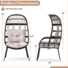 Costway Patio Wicker Rattan Egg Chair with Seat & Back Cushions Metal Indoor Outdoor - 3 of 4