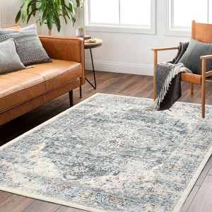 Vintage Printed Non Slip Area Rug Distressed Washable Soft Low Pile Indoor Non Shedding Accent Carpet for Living Room Bedroom - 1 of 4