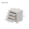 22"W Modern Nightstand End Table Side Table Storage Cabinet with 3 Drawers, Three-Dimensional Handles and Gourd-Shaped Legs, Cream Grey-ModernLuxe - 3 of 4