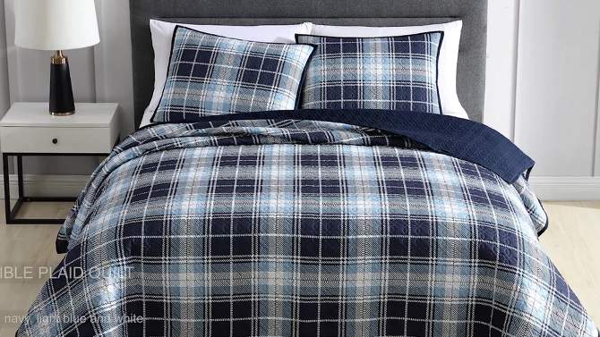 Riverbrook Home Plaid Coverlet Bedding Set , 2 of 6, play video