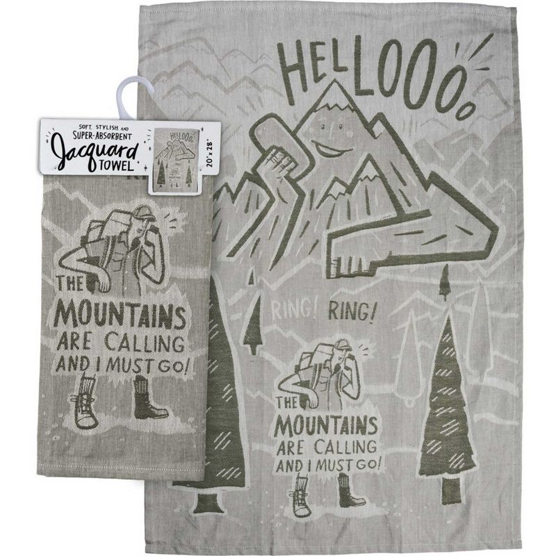 Decorative Towel Jacquard Mountains Are Calling 100% Cotton Kitchen Hike Hills 103862 28.0 Inch Jacquard Mountains Are Calling 100% Cotton Kitchen, 3 of 4