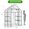 SEVOBAL Greenhouse Outdoor Durable PE Plant Green House for Frost Protection Shelf Clips Roll-up Zipper Door Walk-in for Planter, Clear, 98"*36"*9.5" - 3 of 4