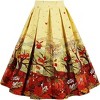 Women's Vintage Floral Midi Skirt - Pleated A-Line Skirt with Pockets Blush - 4 of 4