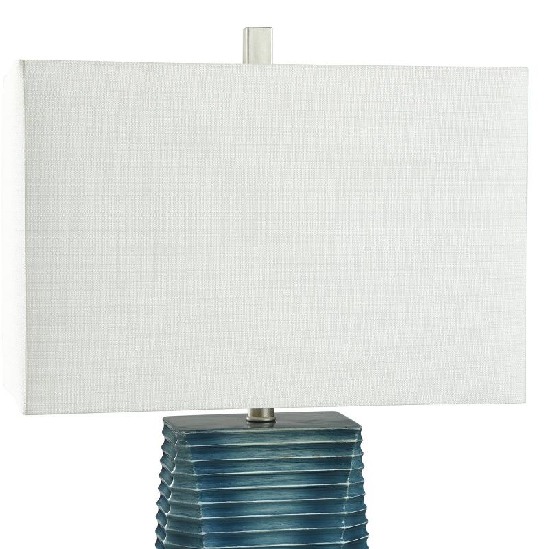 Vertical Lined Moulded Table Lamp with Steel Base Blue - StyleCraft, 5 of 9