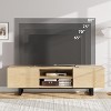 Industrial TV Stand for 80 Inch, Modern Entertainment Center with 2 Drawers, Wooden Media Cabinet with Heavy Duty Leg and Open Storage - 4 of 4