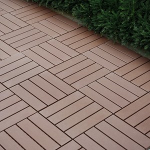 KTMBDW Plastic Interlocking Deck Tiles, 44 Pack 12"x12" Waterproof Outdoor Flooring All Weather Use, Floor Tiles for Poolside Balcony Backyard - 1 of 4