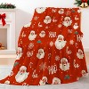Lomsoe Merry Christmas Throw Blanket Ho Ho Xmas Holiday Party Blanket Cute Santa Claus Christmas Flannel Blanket. - 2 of 4