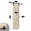 SMARTSTANDARD 84 in. Height K Shape Natural Wood Interior Sliding Barn Door with Hardware Kit - 4 of 4