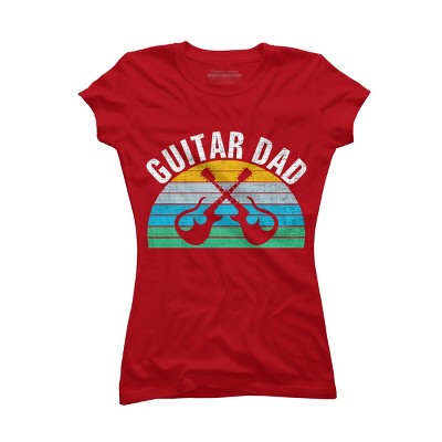 Junior's Design By Humans Retro Dueling Electric Guitar Dad By DragonTee T-Shirt