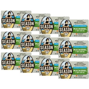 Season Skinless & Boneless Wild Mackerel in Olive Oil - Case of 12/4.375 oz - 1 of 4