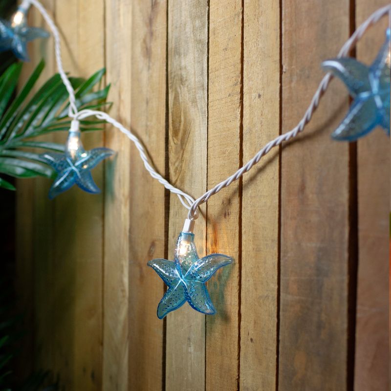 Northlight Set of 10 Blue Starfish Novelty String Lights - 9ft White Wire, 5 of 7