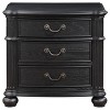 Vynxaria 3 Drawer Nightstand, Black Finish with Antique Copper Pulls, Felt Lined Top Drawer with Cable Grooves, Ample Storage - 2 of 4