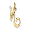Black Bow Jewelry 14k Yellow Gold Ella Collection Small Fancy Script Initial Pendant A-W - 3 of 4